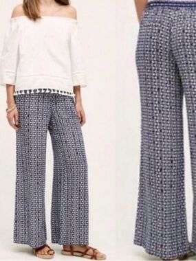 Hei Hei Navy Floral Wide-Leg Pants